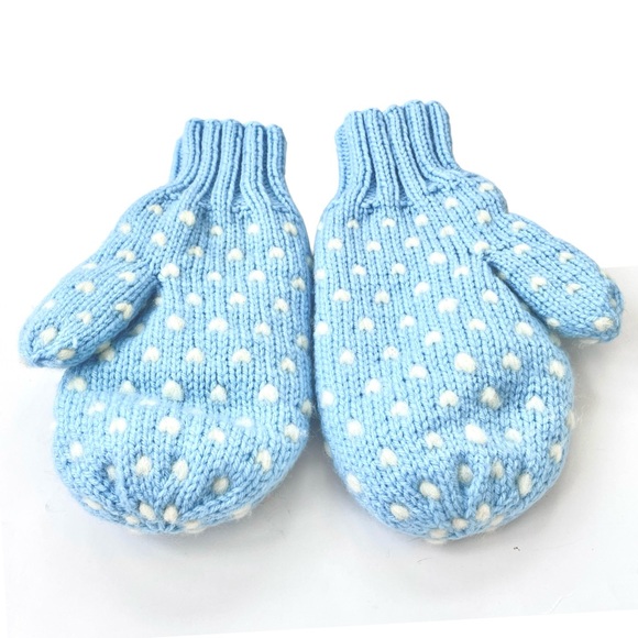 Hand Knit Thrum Mittens, Women’s Light Blue, Cozy Winter Wool - Picture 4 of 6